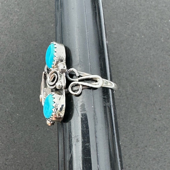 Silver Turquoise Ring 925 size 7 - Picture 5 of 9